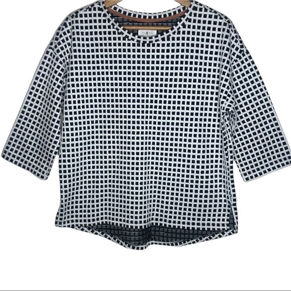 Lou & Grey Top, Checkered Pattern, Black/White M - Picture 1 of 4